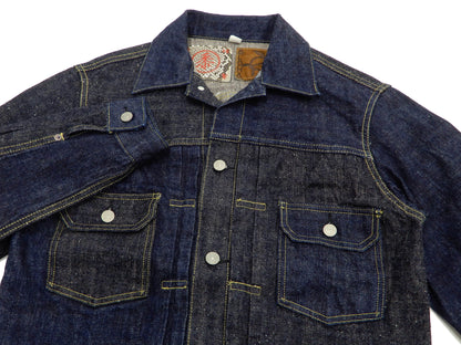 Sugar Cane Jacket Men's Mixed Denim Panel Colour Block Jean Jacket SC10701 One-Wash