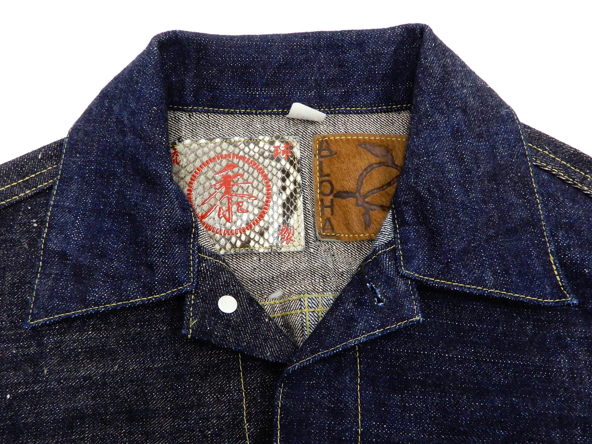 Sugar Cane Jacket Men's Mixed Denim Panel Colour Block Jean Jacket SC10701 One-Wash