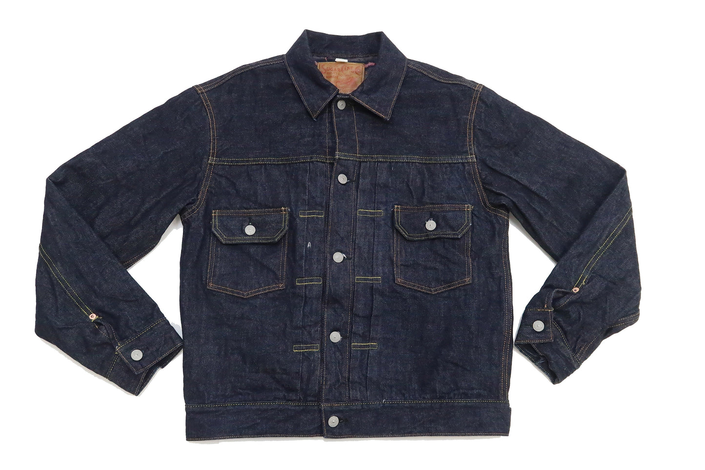 Sugar Cane Blanket Lined Denim Jacket Men's Reissue 1953 Type 2 Trucker Jean Jacket SC15210 421 One Wash Deep Indigo