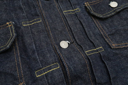 Sugar Cane Blanket Lined Denim Jacket Men's Reissue 1953 Type 2 Trucker Jean Jacket SC15210 421 One Wash Deep Indigo