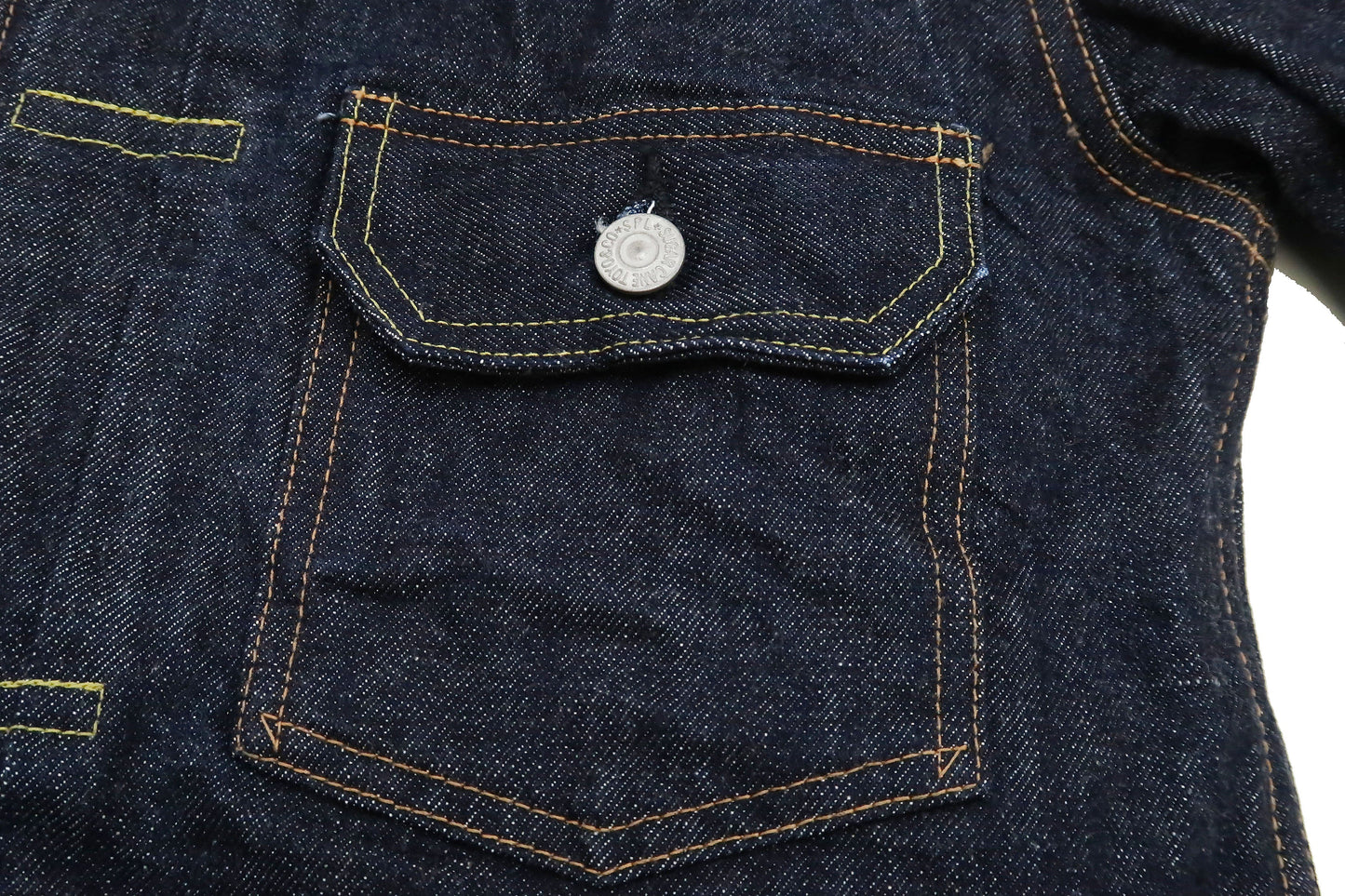 Sugar Cane Blanket Lined Denim Jacket Men's Reissue 1953 Type 2 Trucker Jean Jacket SC15210 421 One Wash Deep Indigo