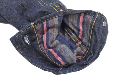 Sugar Cane Blanket Lined Denim Jacket Men's Reissue 1953 Type 2 Trucker Jean Jacket SC15210 421 One Wash Deep Indigo