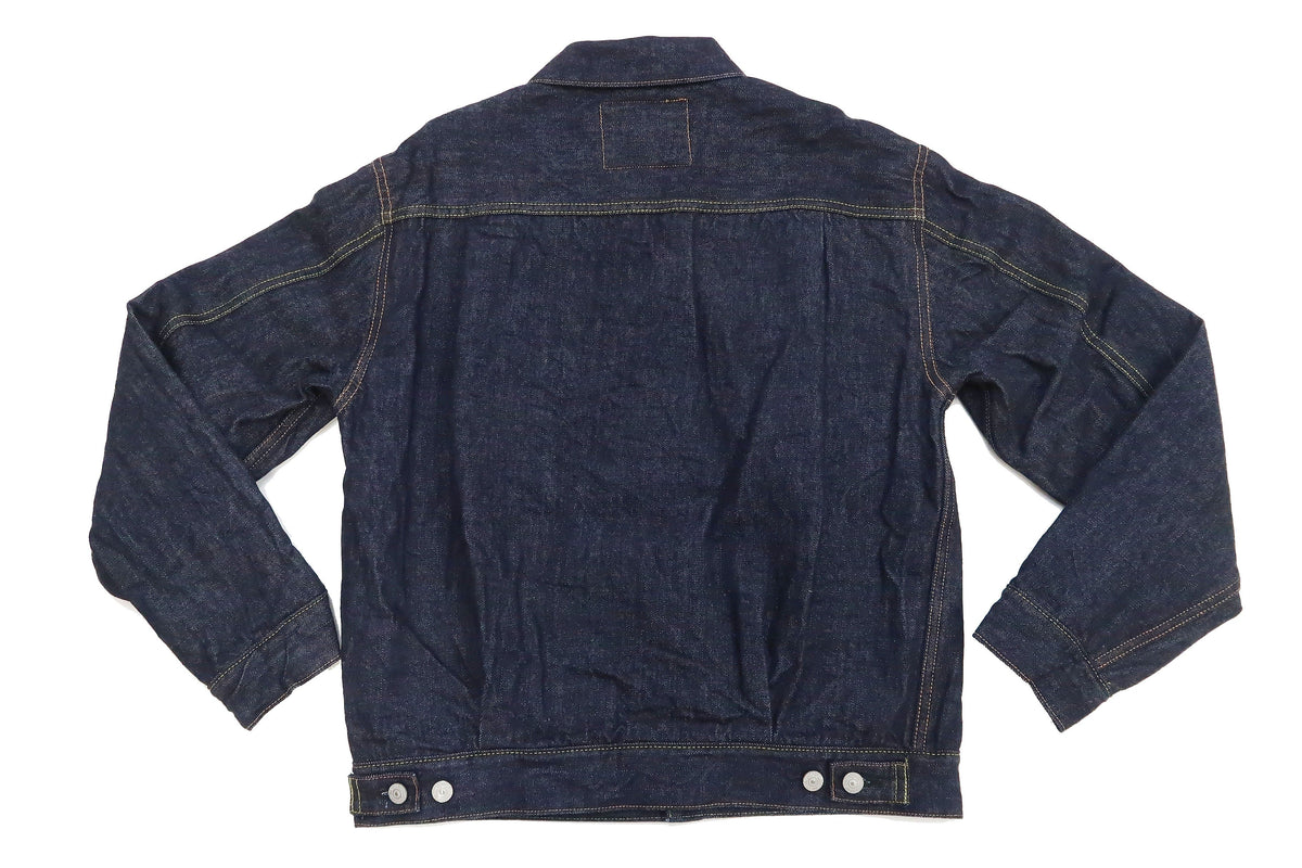 Sugar Cane Blanket Lined Denim Jacket Men's Reissue 1953 Type 2 Trucker Jean Jacket SC15210 421 One Wash Deep Indigo