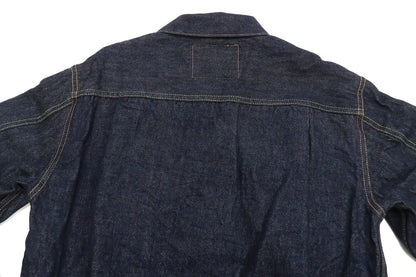 Sugar Cane Blanket Lined Denim Jacket Men's Reissue 1953 Type 2 Trucker Jean Jacket SC15210 421 One Wash Deep Indigo
