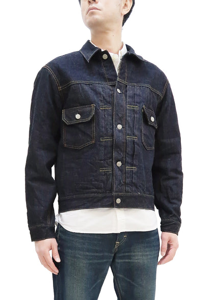 Sugar Cane Blanket Lined Denim Jacket Men's Reissue 1953 Type 2 Trucker Jean Jacket SC15210 421 One Wash Deep Indigo