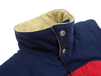 Sugar Cane Puffer Vest Men's Outer Vest Contrast Yoke Panel Padded Vest SC15400 165 Red/Navy-Blue/Beige