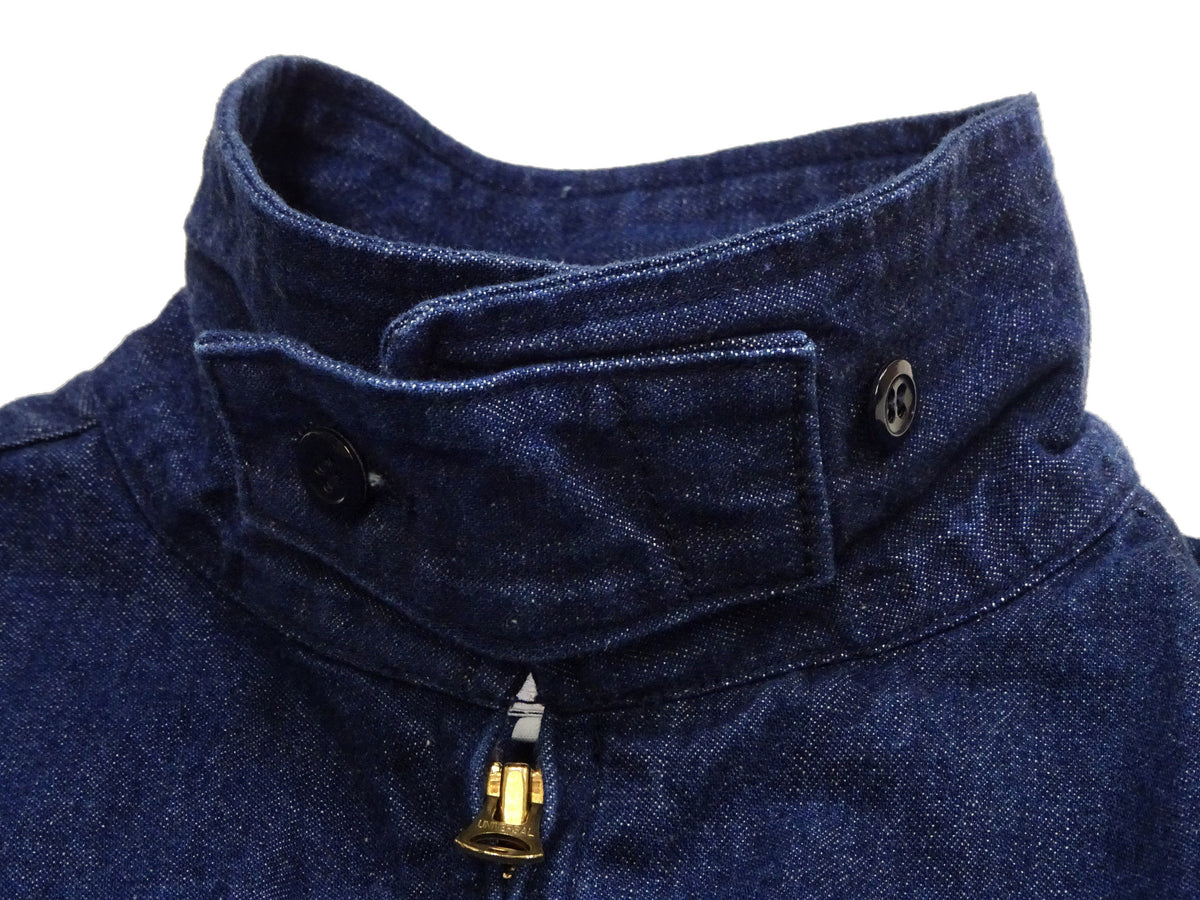 Sugar Cane Men's Denim Sports Jacket, 1950s American Style Unlined Lightweight Cotton Denim Jacket, Made in Japan (SC15913 128 Navy)