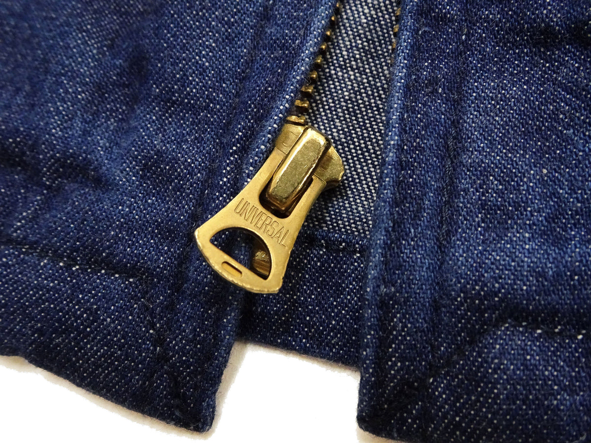 Sugar Cane Men's Denim Sports Jacket, 1950s American Style Unlined Lightweight Cotton Denim Jacket, Made in Japan (SC15913 128 Navy)