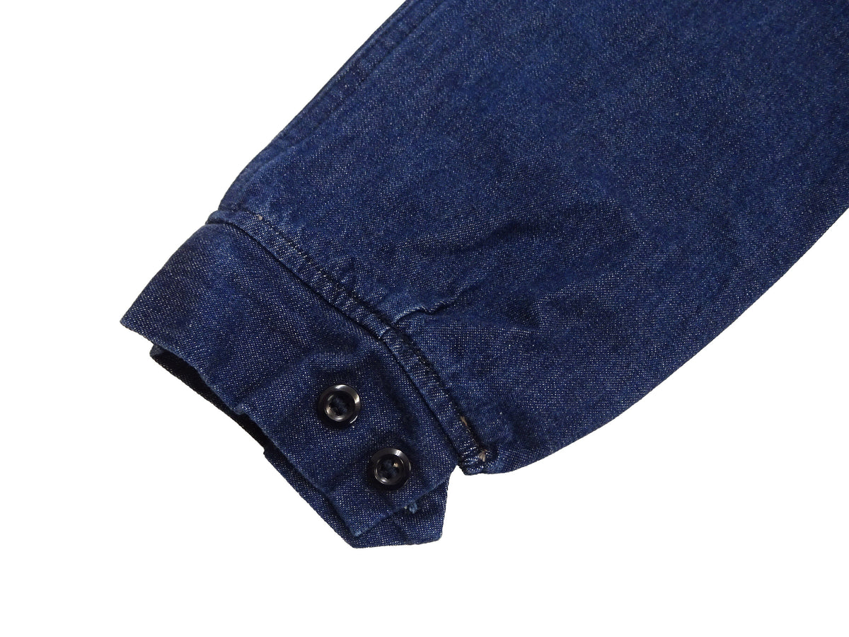 Sugar Cane Men's Denim Sports Jacket, 1950s American Style Unlined Lightweight Cotton Denim Jacket, Made in Japan (SC15913 128 Navy)