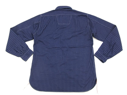 Sugar Cane Men's Indigo Wabash Stripe Work Shirt Long Sleeve Button Up Shirt SC25551A