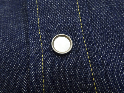 Sugar Cane Denim Shirt Men's Casual Long Sleeve Button Up Plain Jean Western Shirt SC28190 421 Blue Indigo One Wash
