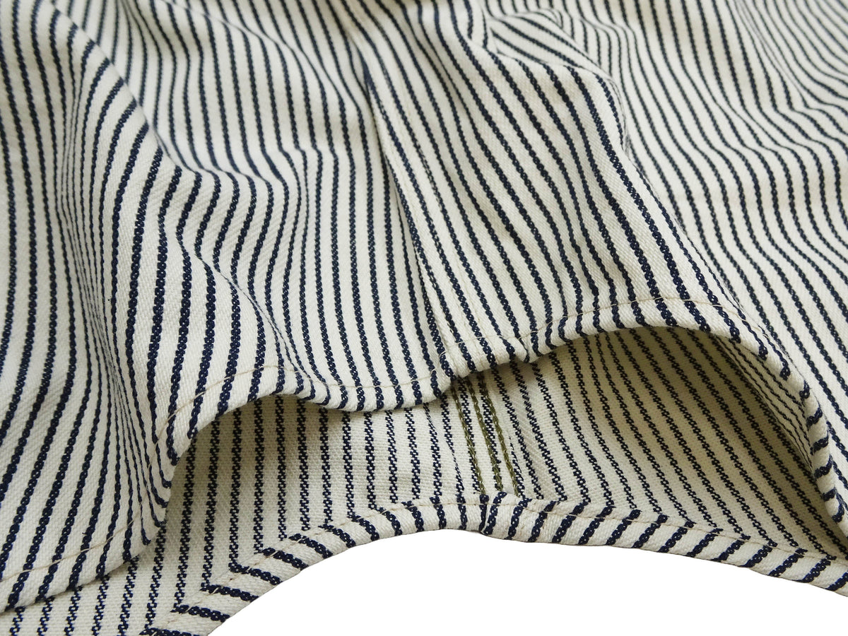 Sugar Cane Hickory Stripe Work Shirt - Men's Casual Short Sleeve Button Up Shirt SC37944 105 Off-White