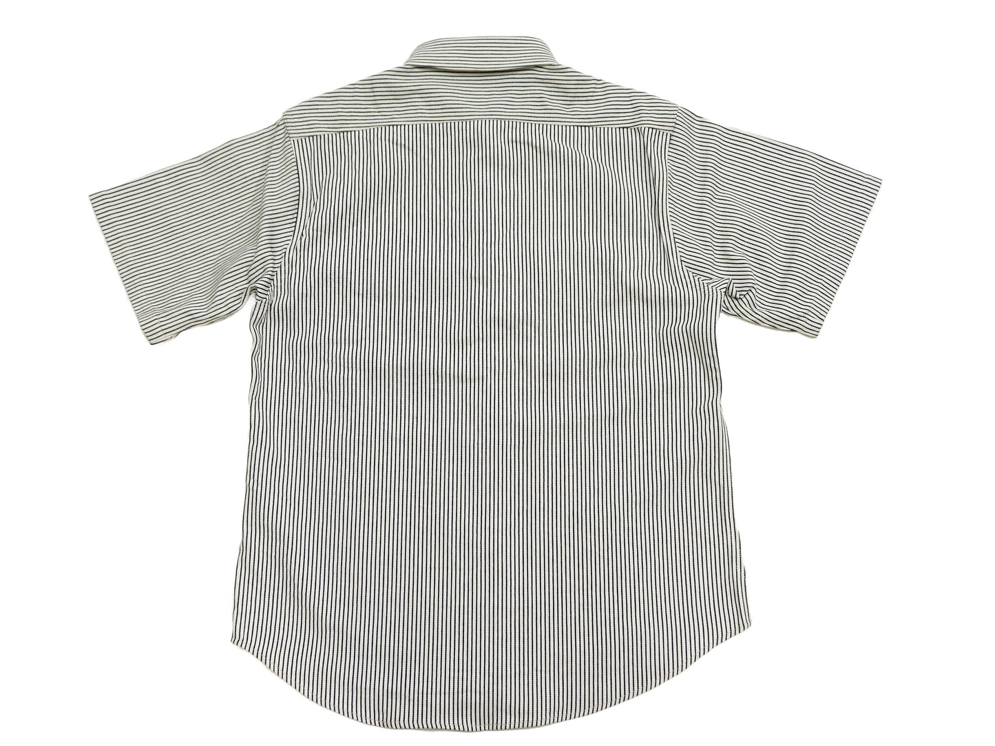 Sugar Cane Hickory Stripe Work Shirt - Men's Casual Short Sleeve Button Up Shirt SC37944 105 Off-White