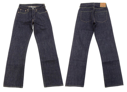 Sugar Cane Jeans SC41947 Men's Classic Straight Fit One-Washed 14.25 oz. Deep Indigo Denim Pants 1947 Model