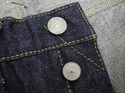 Sugar Cane Jeans SC41947 Men's Classic Straight Fit One-Washed 14.25 oz. Deep Indigo Denim Pants 1947 Model