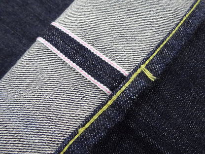 Sugar Cane Jeans SC41947 Men's Classic Straight Fit One-Washed 14.25 oz. Deep Indigo Denim Pants 1947 Model