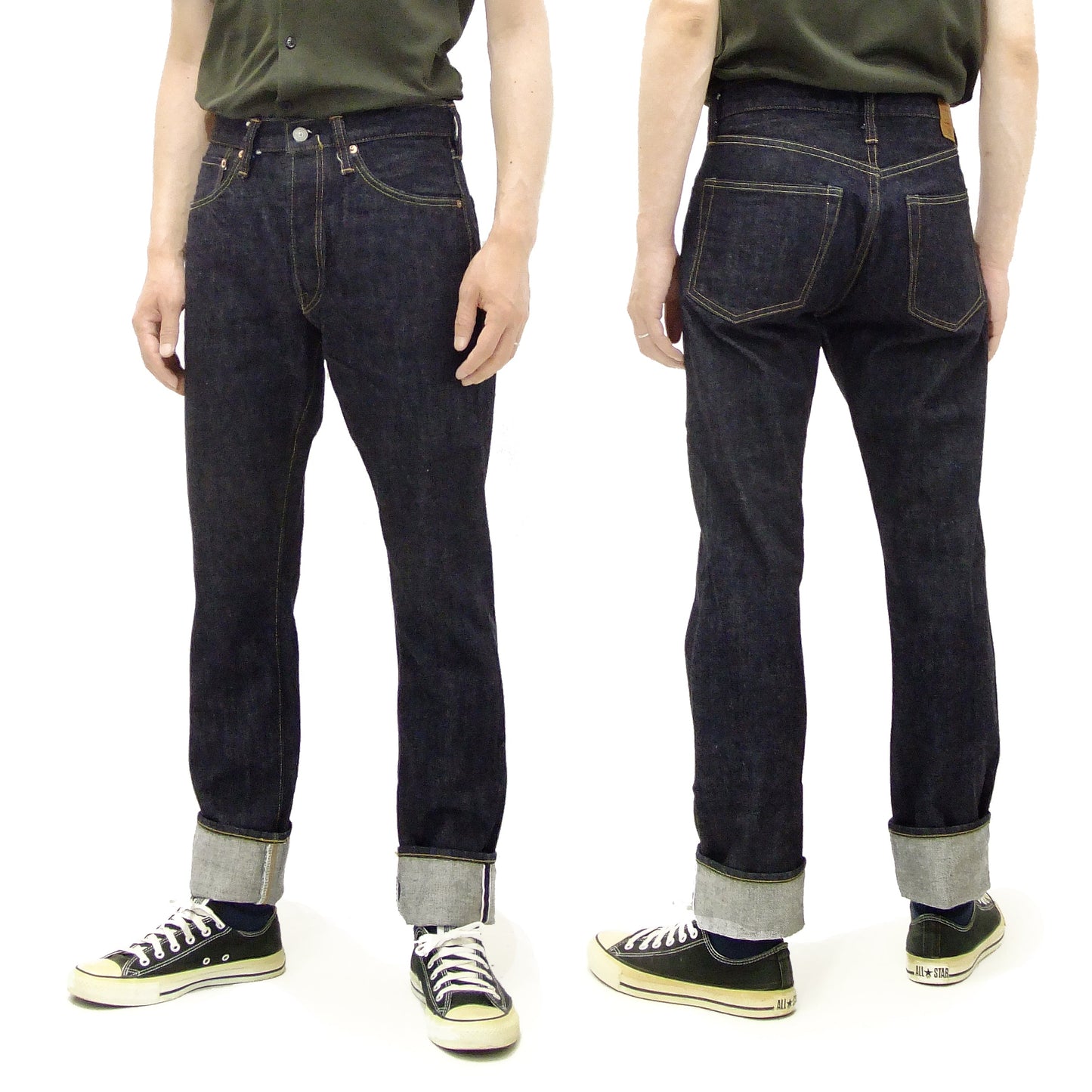 Sugar Cane Jeans Men's Slim Tapered Fit One-Washed 14.25 Oz. Japanese Selvedge Denim SC42021A