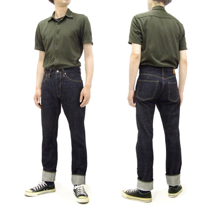 Sugar Cane Jeans Men's Slim Tapered Fit One-Washed 14.25 Oz. Japanese Selvedge Denim SC42021A