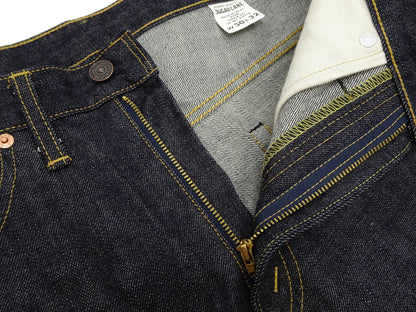 Sugar Cane Men's 14oz Denim Boot-Cut Jeans - Mid-Rise, Zip Fly, 1971-Spec Fabric x 1979-Style Silhouette - Made in Japan (SC42321 Indigo One Wash)