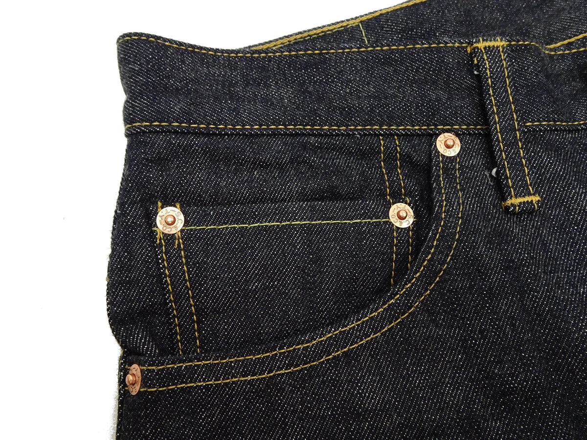 Sugar Cane Men's 14oz Denim Boot-Cut Jeans - Mid-Rise, Zip Fly, 1971-Spec Fabric x 1979-Style Silhouette - Made in Japan (SC42321 Indigo One Wash)