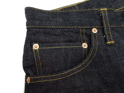 Sugar Cane Men's 14oz Denim Boot-Cut Jeans - Mid-Rise, Zip Fly, 1971-Spec Fabric x 1979-Style Silhouette - Made in Japan (SC42321 Indigo One Wash)