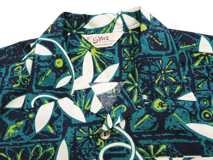 Star of Hollywood Elvis Presley Blue Hawaii Shirt Men's Casual All-Over Print Short-Sleeve Camp Collar Shirt Toyo Enterprises SH39493 145 Green