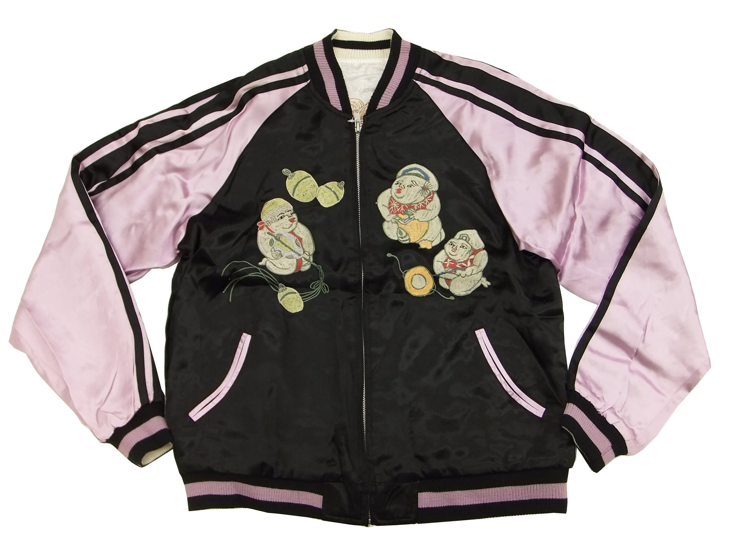 Hanatabi Gakudan Men's Japanese Souvenir Jacket Japanese Lion Dance Sukajan Script SJ-601
