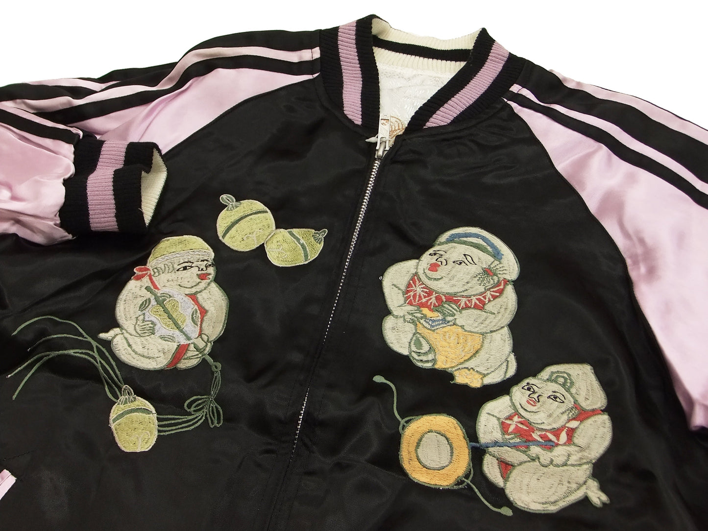 Hanatabi Gakudan Men's Japanese Souvenir Jacket Japanese Lion Dance Sukajan Script SJ-601