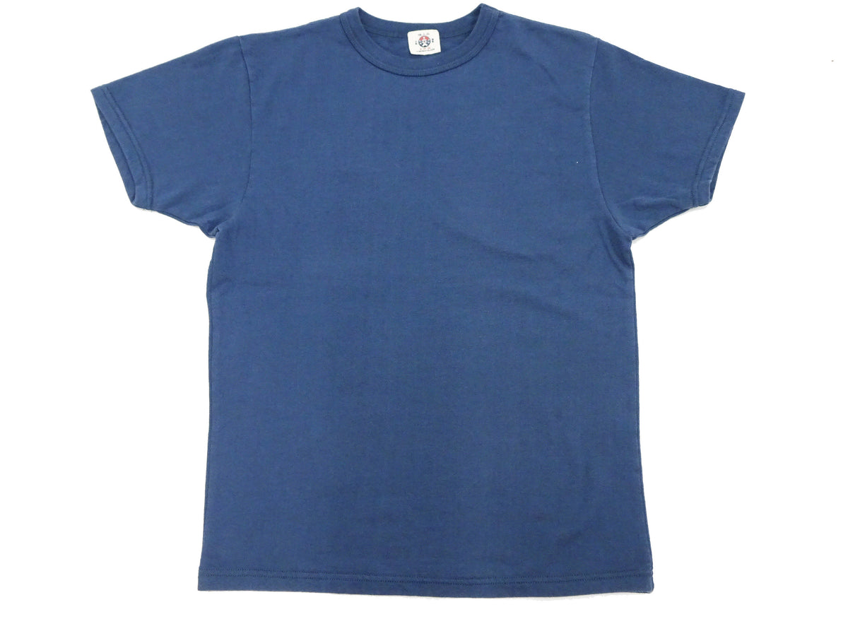 Samurai Jeans T-shirt Men's Plain Short Sleeve French Terry Fabric Tee Inlay Loopwheele T-Shirt SJST24-RIM Tetsukon Faded-Navy