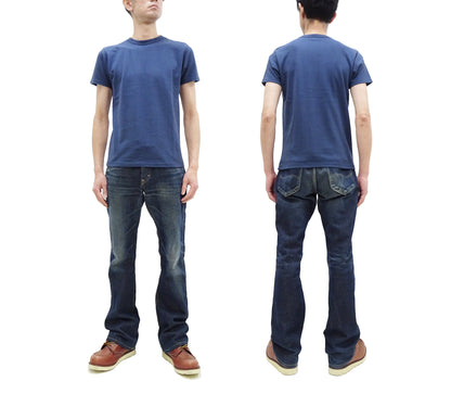 Samurai Jeans T-shirt Men's Plain Short Sleeve French Terry Fabric Tee Inlay Loopwheele T-Shirt SJST24-RIM Tetsukon Faded-Navy