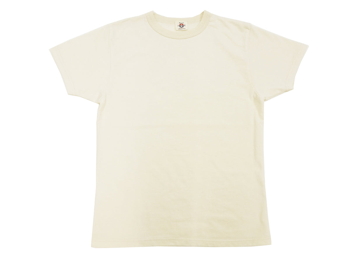 Samurai Jeans T-shirt Men's Plain Short Sleeve French Terry Fabric Tee Inlay Loopwheele T-Shirt SJST24-RIM Faded-Ivory