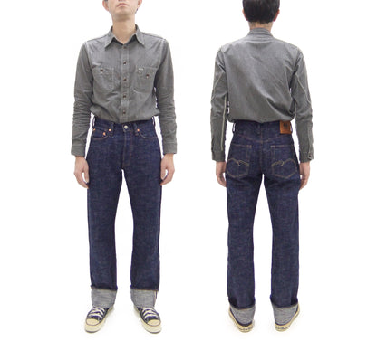 Studio D'artisan Jeans Men's 16oz. Indigo Slub Denim Jeans Regular Straight Fit Jean Pants SDA SP-108 One-Wash