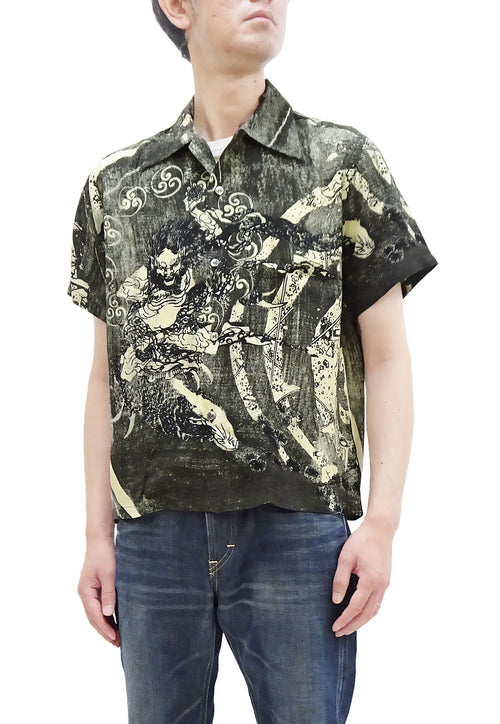 Sun Surf Hawaiian Shirt Men's Japanese Art Katsushika Hokusai Short Sleeve Aloha Shirt SS39133 119 Black