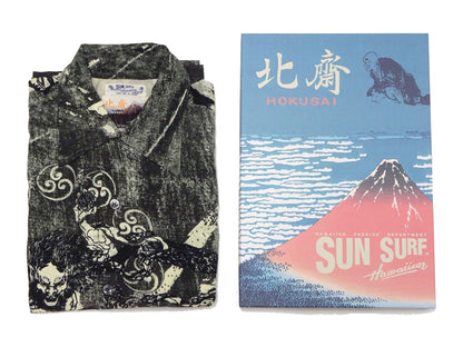 Sun Surf Hawaiian Shirt Men's Japanese Art Katsushika Hokusai Short Sleeve Aloha Shirt SS39133 119 Black