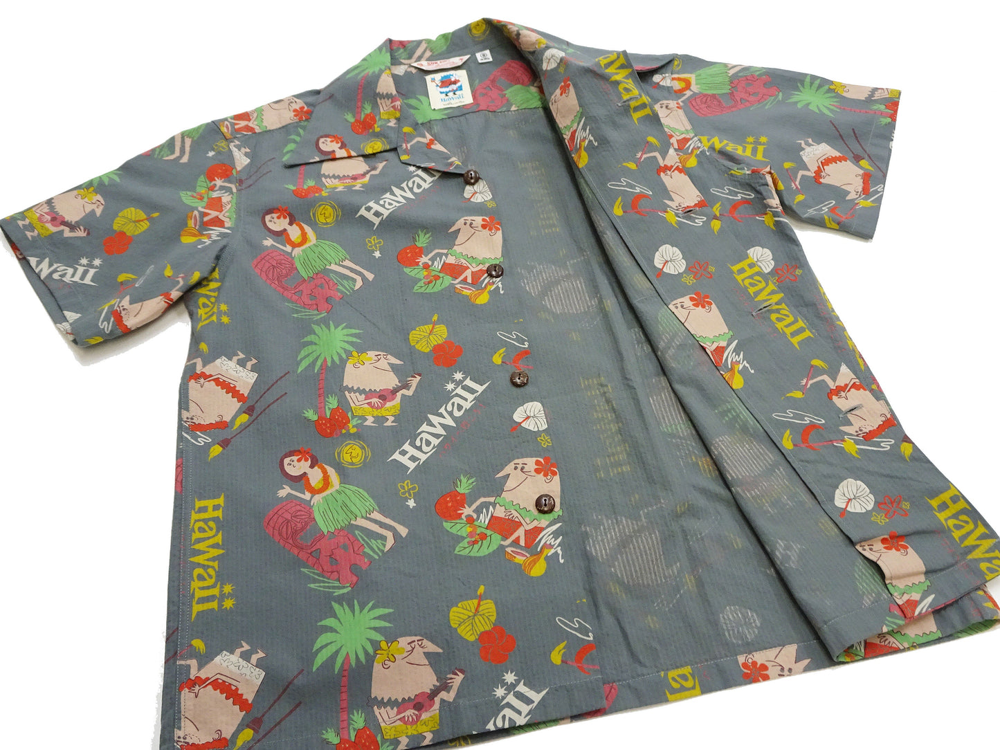 Sun Surf Men's Cotton Hawaiian Shirt - Uncle Torys Graphic Design - Short-Sleeve Aloha Shirt "TRIP TO HAWAII" SS39537 119 Faded-Black