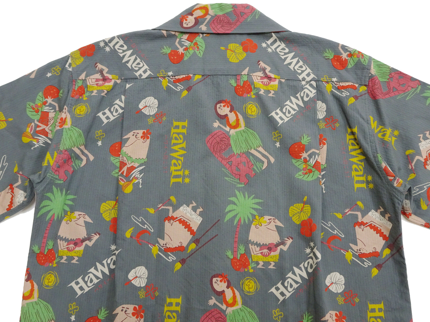 Sun Surf Men's Cotton Hawaiian Shirt - Uncle Torys Graphic Design - Short-Sleeve Aloha Shirt "TRIP TO HAWAII" SS39537 119 Faded-Black