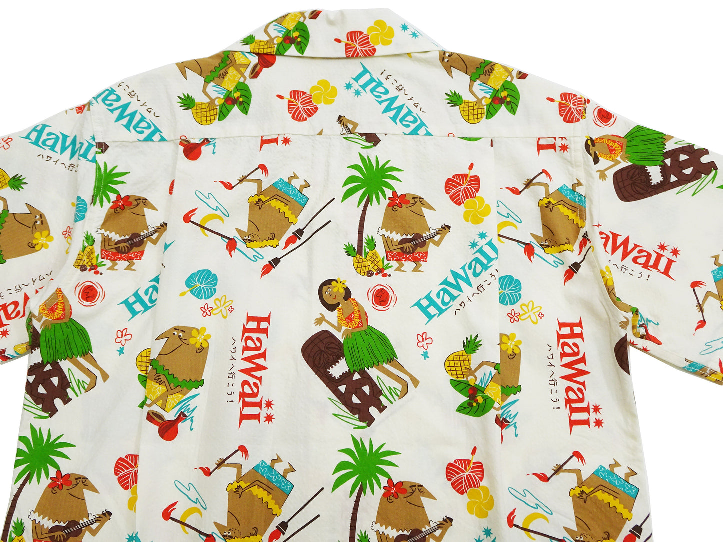 Sun Surf Men's Cotton Hawaiian Shirt - Uncle Torys Graphic Design - Short-Sleeve Aloha Shirt "TRIP TO HAWAII" SS39537 105 Off-White