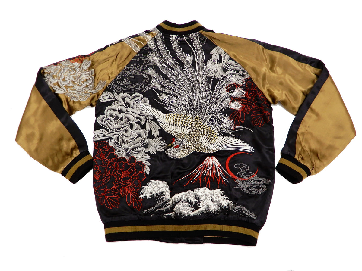 Hanatabi Gakudan Men's Japanese Souvenir Jacket Japanese Phoenixn Sukajan Script SSJ-004