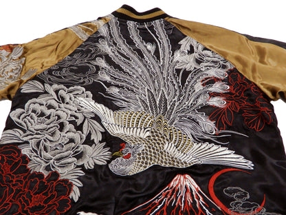 Hanatabi Gakudan Men's Japanese Souvenir Jacket Japanese Phoenixn Sukajan Script SSJ-004