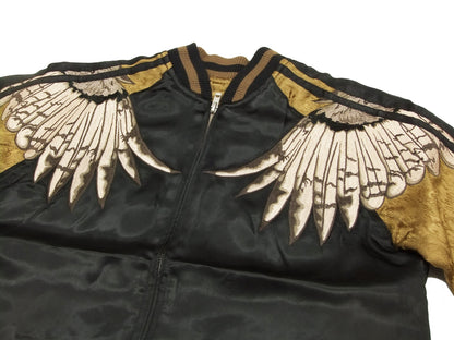Hanatabi Gakudan Men's Japanese Souvenir Jacket Japanese Owl Sukajan Script SSJ-009
