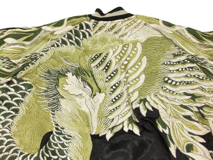 Hanatabi Gakudan Men's Japanese Souvenir Jacket Japanese Phoenix Sukajan Script SSJ-016