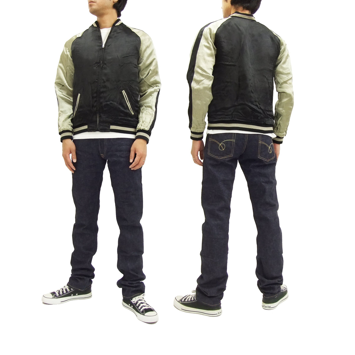 Hanatabi Gakudan Men's Japanese Souvenir Jacket Japanese Phoenix Sukajan Script SSJ-016