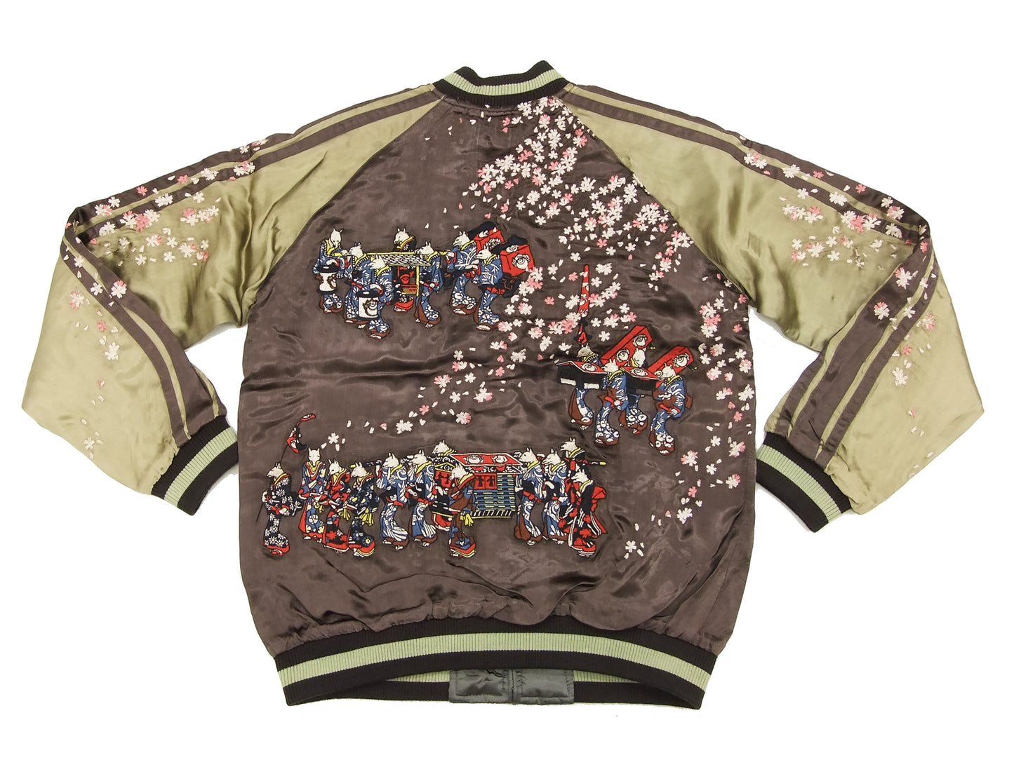 Hanatabi Gakudan Men's Japanese Souvenir Jacket Fox's Wedding Sukajan Script SSJ-511