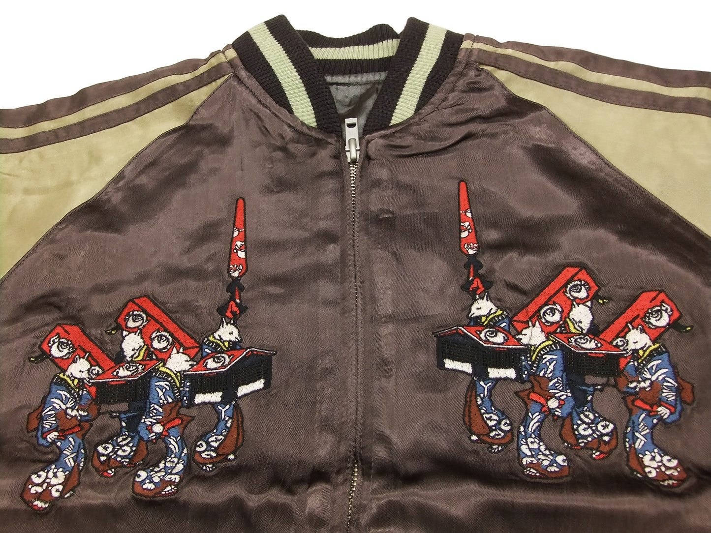 Hanatabi Gakudan Men's Japanese Souvenir Jacket Fox's Wedding Sukajan Script SSJ-511