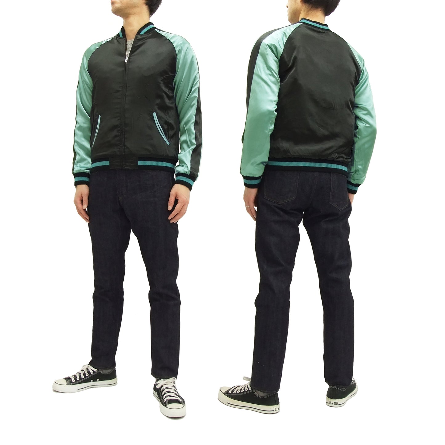 Hanatabi Gakudan Men's Japanese Souvenir Jacket Japanese Sumo Wrestling Sukajan Script SSJ-515