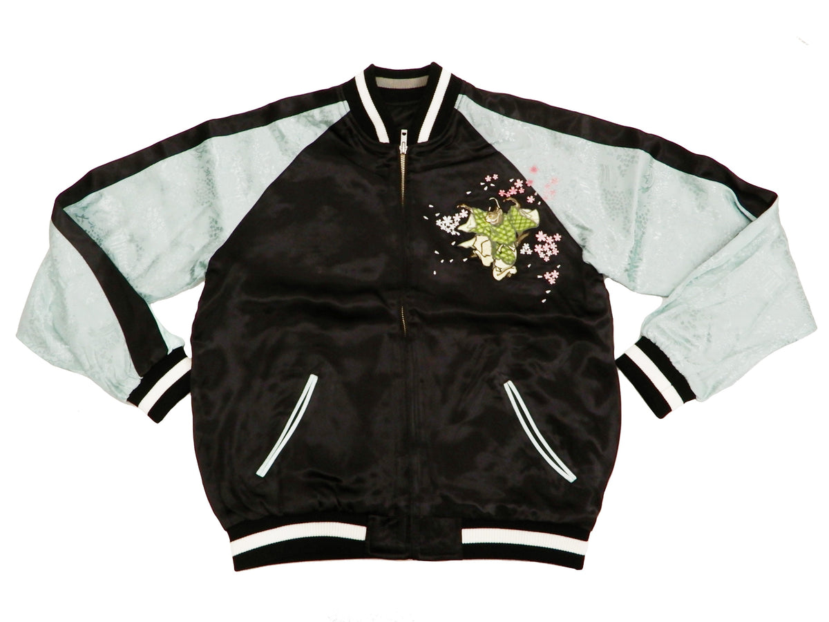 Hanatabi Gakudan Men's Japanese Souvenir Jacket Japanese Cat Art Sukajan SSJ-703