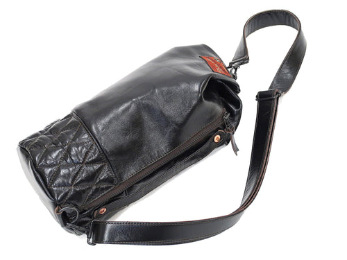 TOYS McCOY Leather Mini Duffle Sling Bag Men's Casual Small Crossbody Bag TMA2423 030 Black