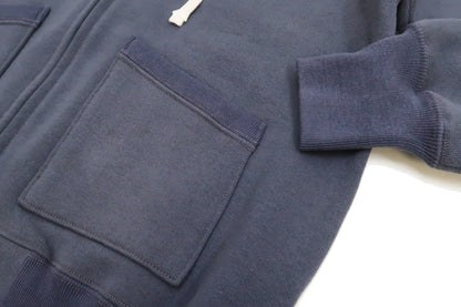 TOYS McCOY Plain Zip-Up Hoodie Men's Vintage Inspired Solid Zip Hooded Sweatshirt TMC2468 141 Faded-Bluish-Gray