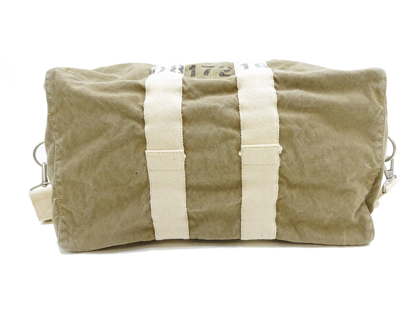 TOYS McCOY Men's Steve McQueen Aviator’s Kit Bag “V. HILTS” - Canvas Boston Duffel Bag Inspired by The Great Escape - Made in Japan (TMA2522 041 Khaki)