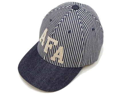 TOYS McCOY AFA Patch Cotton Cap - Men's Hickory Stripe & Denim Brim Military-Style Baseball Hat - TMA2527